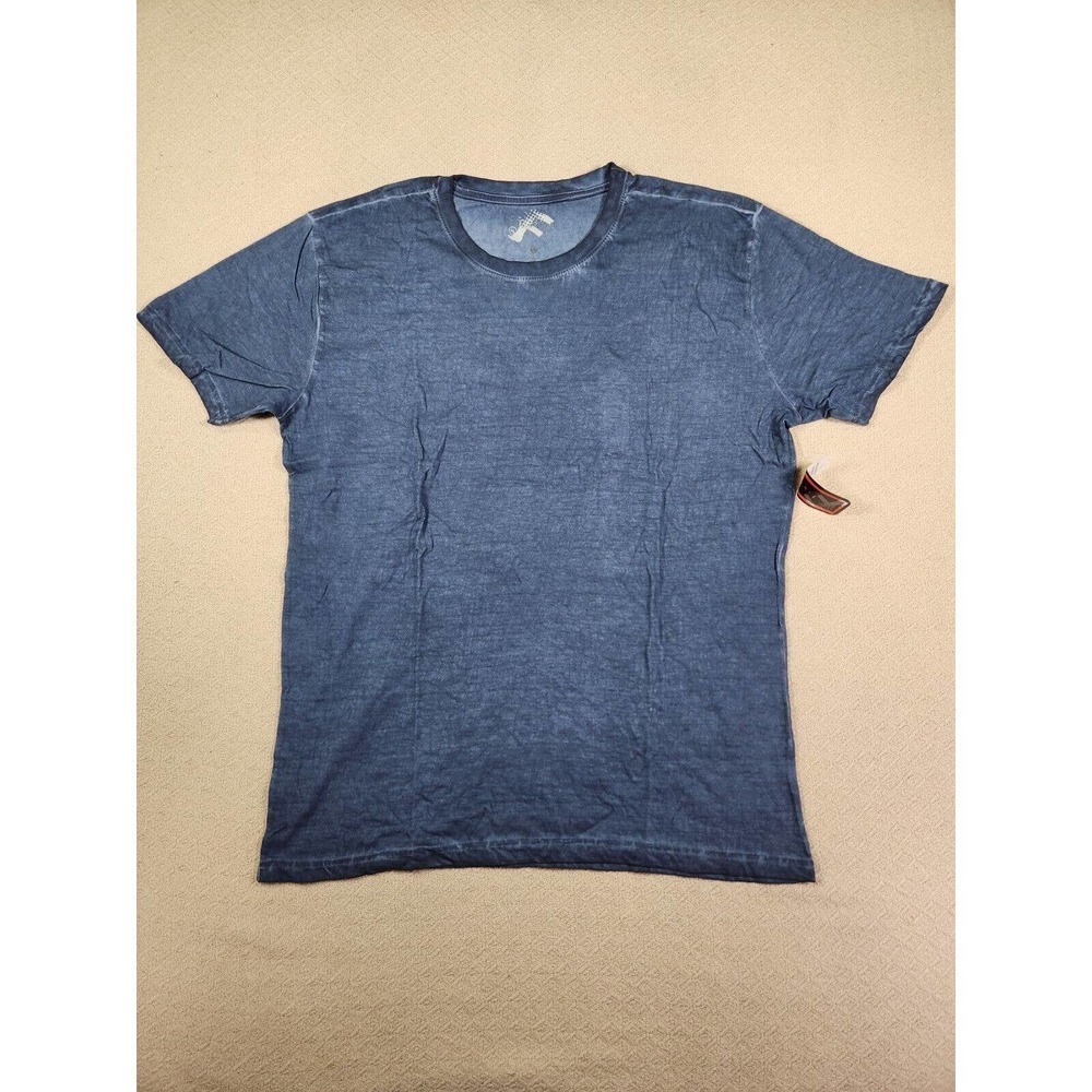 Fission Shirt Mens Large L Blue Stretch Cotton Blend Pullover Crew Neck NWT A5